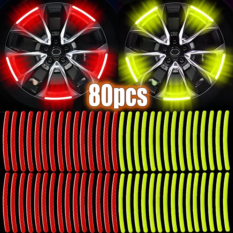 Colorful Car Wheel Reflective Strip Car Motorcycle Wheel Reflective Sticker Auto Motorcycle Decorative Sticker Accessories